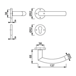 Ensemble Poignée Sur Rosace Clé En I - Trondheim Hoppe