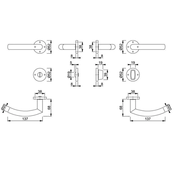 Ensemble Poignées Sur Rosace à Condamnation - Trondheim Hoppe 2 Ensemble Poignées Sur Rosace à Condamnation - Trondheim Hoppe - Image 2