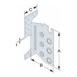 Simpson Strong-Tie Étrier à Encoche Et âme Intérieure TU20 - Assemblages Invisibles Des Charpentes Bois - 134 X 104.5 X 60 Mm -Boutique du manoir 2