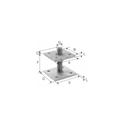 Simpson Strong-Tie Pied De Poteau Réglable De 40 à 180 Mm Platine 80 X 80 Mm