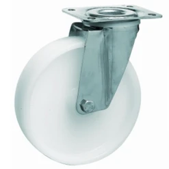 Roue Polyamide Blanc Chape Inox Diamètre 200 Mm : PRODIF-SOMEC 022673