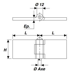 Clemenson Industrie Charnière à Souder Acier 3 Nœuds Pour Porte En Métal - 12 X 45 X 60 Mm