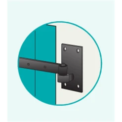 Gond Sur Plaque 40 X 120 Mm Diamètre 12 Mm Avec Trous Fraisés Noir Torbel 6120124 -Boutique du manoir 6120124 2