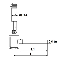 Gond Polygond Avec Circlips Torbel Noir Axe En Acier Zingué Gond Ø 14 Mm