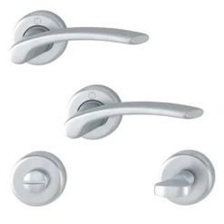 Ensemble Rosace Clé L Ibiza Hoppe Alu Chromé Porte De 31-42 Mm Carré 7mm -Boutique du manoir 6950101 759832