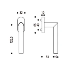 PoignĂ©e De FenĂȘtre Ă BĂ©quille Vachette Linox 493 En Inox Bloc Platine