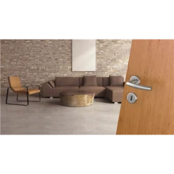 Ensemble Rosace Clé En L Alta Hoppe Inox Porte 38-42mm - Carré 7mm