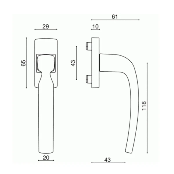 Poignée De Fenêtre à Béquille Vachette Artis Chrome Velours Bloc Platine 2 Poignée De Fenêtre à Béquille Vachette Artis Chrome Velours Bloc Platine - Image 2