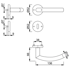 Ensemble Rosace Clé En L Alta Hoppe Inox Porte 38-42mm - Carré 7mm 5 Ensemble Rosace Clé En L Alta Hoppe Inox Porte 38-42mm - Carré 7mm -Boutique du manoir atla hoppe plan