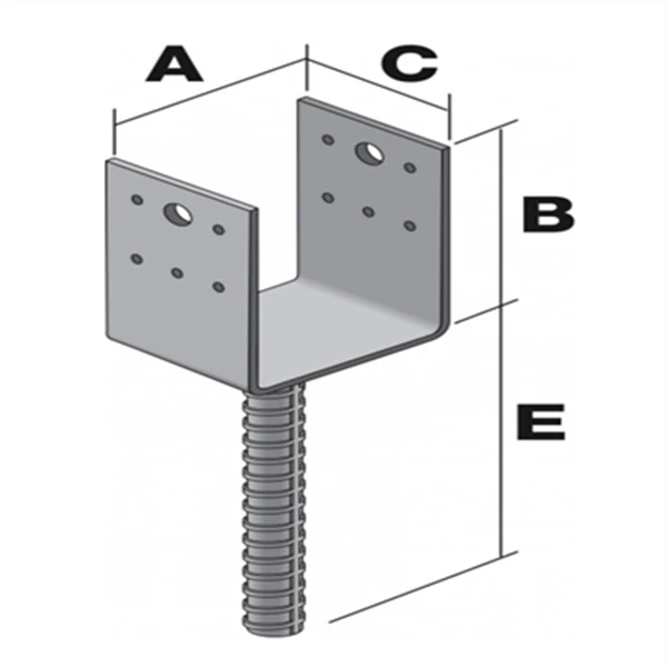 Pied De Poteau En U à Sceller Largeur 90 Mm Simpson Strong-Tie PPD90/70G 5 Pied De Poteau En U à Sceller Largeur 90 Mm Simpson Strong-Tie PPD90/70G - Image 5