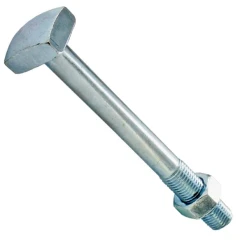 Vynex Boulon De Charpente Tête Carré - Acier Zingué - Avec écrou - 16 X 180 Mm