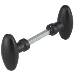 Poignée Bouton Double Thirard - Ovoïde Noir - Carré 7 Mm