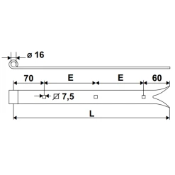 Penture Queue De Carpe Torbel 40 X 6 Mm Gond 16 Mm Longueur 800 Mm
