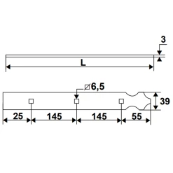 Contre-penture Feston Percée Torbel Blanche 39 X 3 Mm Longueur 660 Mm