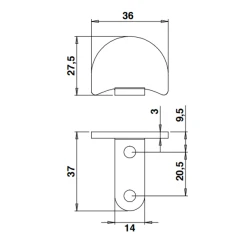 Dardenne Coudée à Visser Torbel Inox 316L Longueur 36 Mm