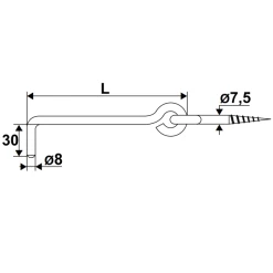 Crochet à Visser Avec Crémaillère Torbel Noir Longueur 500 Mm