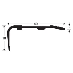 Nez De Marche Percé Alu Incolore Bord Sifflet 40 X 18 Mm Longueur 3 Mètres Romus 13723