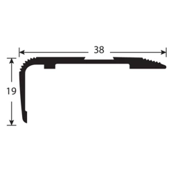 Romus Nez De Marche Percé Alu Incolore Bord Sifflet 38 X 19 Mm Longueur 3 Mètres
