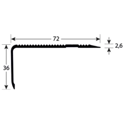 Nez De Marche Strié Percé Alu Incolore 72 X 36 Mm Longueur 3 Mètres Romus 1553