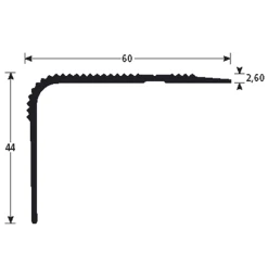 Nez De Marche Maxi Strié Percé Alu Incolore 60 X 44 Mm Longueur 3 Mètres Romus 15553 -Boutique du manoir d1555