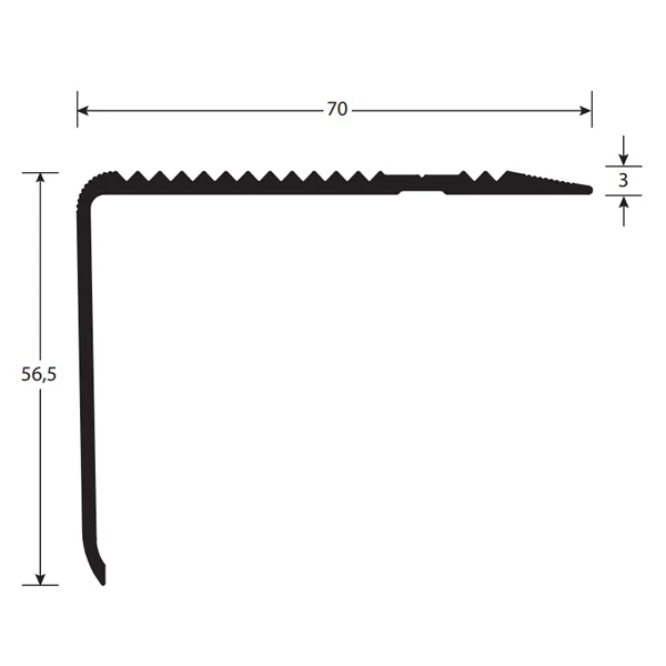Nez De Marches Méga Strié Romus 56,5 X 70 Mm Alu Incolore 3 Mètres 2 Nez De Marches Méga Strié Romus 56,5 X 70 Mm Alu Incolore 3 Mètres - Image 2