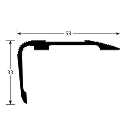 Romus Nez De Marche Adhésif à Bord Sifflet - Alu Incolore Et Bande Noire -Boutique du manoir dimensions nez marche 3
