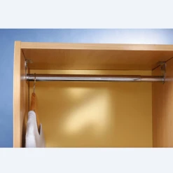 Mottez Barre Penderie Télescopique 68 à 120 Cm Et 1 Crochet Central -Boutique du manoir dressing barre extensible 1