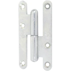 Torbel Paumelle Droite Bouts Ronds Sens Droit Acier Zingué Blanc NF 110 X 60 Mm