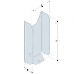 Étrier De Clôture FB24 40x85x20 Mm Simpson Strong-Tie FB24Z -Boutique du manoir etrier cloture shema