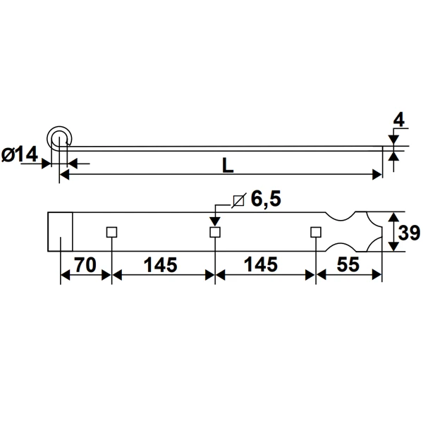 Penture Feston Percée Torbel Blanc 39 X 4 Mm Gond 14 Mm Longueur 850 Mm 1 Penture Feston Percée Torbel Blanc 39 X 4 Mm Gond 14 Mm Longueur 850 Mm