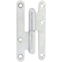 Torbel Paumelle Droite Bouts Ronds Sens Gauche Acier Zingué Blanc 110 X 70 Mm