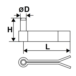 Gond à Sceller 2 Lames Torbel Acier Noir 40x5 Mm Ø 14 Mm Longueur 160 Mm