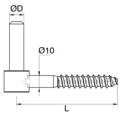 Gond à Vis Bois Torbel En Acier Zingué Noir Diamètre 16 Mm X 84 Mm
