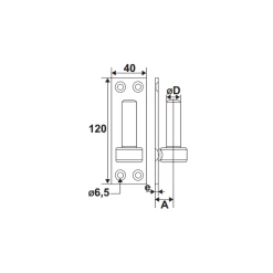 Gond Sur Plaque 40 X 120 Mm Diamètre 12 Mm Avec Trous Fraisés Noir Torbel 6120124