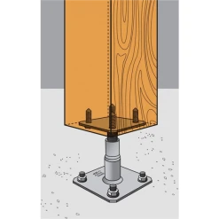 Simpson Strong-Tie Pied De Poteau Réglable Prêt à Fixer Simpson Avec Fixations - 100 à 150 Mm -Boutique du manoir imageproduct345781