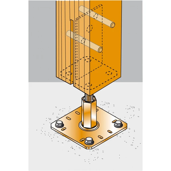 Pied De Poteau En âme Avec Platine Simpson Strong-Tie PPSR320 1 Pied De Poteau En âme Avec Platine Simpson Strong-Tie PPSR320