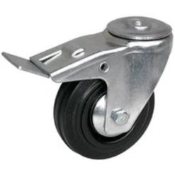 Roulette à Oeil Frein Caoutchouc Noir Ø125mm PRODIF-SOMEC 004056