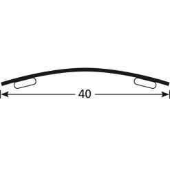 Seuil De Porte Demi Bombé Adhésif Matière Aluminium Incolore Largeur 40 Mm Longueur 3.35 Mètres : Romus 2246