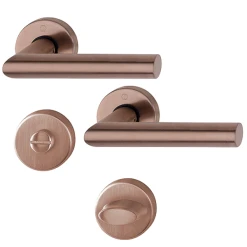 Ensemble Sur Rosace à Condamnation Amsterdam Hoppe Inox Finition Cuivré