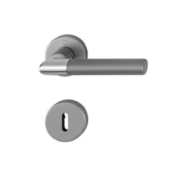 Ensemble Rosace Clé L Lecce Hoppe Alu Inox Mat Porte 35-45mm Carré 7mm -Boutique du manoir lecce cll alu