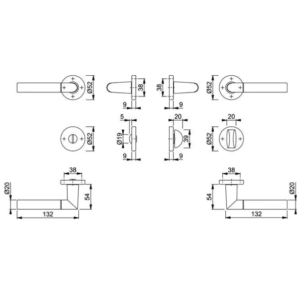 Ensemble Rosace à Condamnation Lecce Hoppe Alu Porte 40 Mm Carré 7mm 2 Ensemble Rosace à Condamnation Lecce Hoppe Alu Porte 40 Mm Carré 7mm - Image 2