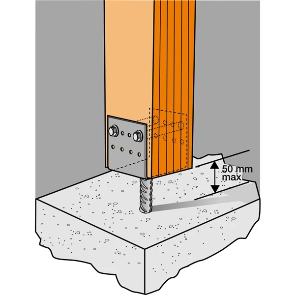 Pied De Poteau En U à Sceller Simpson Strong-Tie PPD120/90G 2 Pied De Poteau En U à Sceller Simpson Strong-Tie PPD120/90G - Image 2