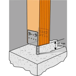Pied De Poteau En U à Sceller Largeur 80 Mm Simpson Strong-Tie PPD80/70G -Boutique du manoir media simpson 1580 542140eb44189 jpg square 1000x1000 2