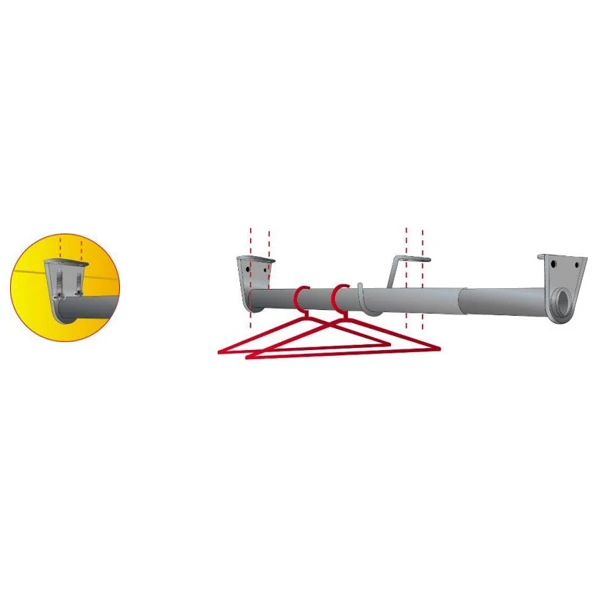 Mottez Barre Penderie Télescopique 40 à 70 Cm - Acier Nickelé 6 Mottez Barre Penderie Télescopique 40 à 70 Cm - Acier Nickelé – Image 6