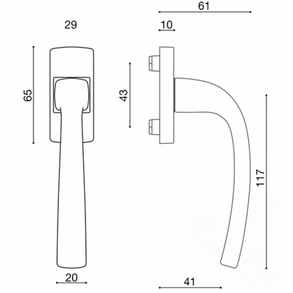 Poignée De Fenêtre à Béquille Vachette Muze Chrome Velours Bloc Platine 2 Poignée De Fenêtre à Béquille Vachette Muze Chrome Velours Bloc Platine - Image 2