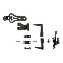 Accessoires Espagnolette Tubrain Noir Crochets Droits Torbel 07TRS16