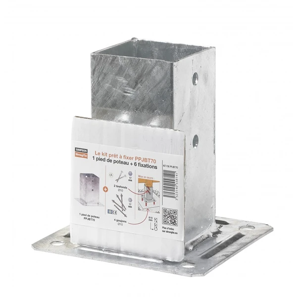 Simpson Strong-Tie Pied De Poteau Carré Sur Platine Largeur 91 Mm Hauteur 150 Mm 3 Simpson Strong-Tie Pied De Poteau Carré Sur Platine Largeur 91 Mm Hauteur 150 Mm - Image 3