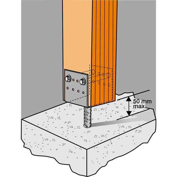 Pied De Poteau En U à Sceller Largeur 90 Mm Simpson Strong-Tie PPD90/70G 3 Pied De Poteau En U à Sceller Largeur 90 Mm Simpson Strong-Tie PPD90/70G - Image 3