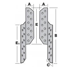 Patte De Solivage Droite 45x220 Mm Simpson Strong-Tie PSD220/45/2
