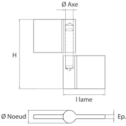Clemenson Industrie Paumelle Grille Profilée Lame Longue Clémenson Acier Brut 60 Mm -Boutique du manoir paumelle